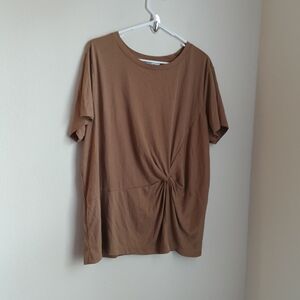 Time and Tru Blouse Women 3XL Tan Top Casual Versatile Office Academia Dinner
